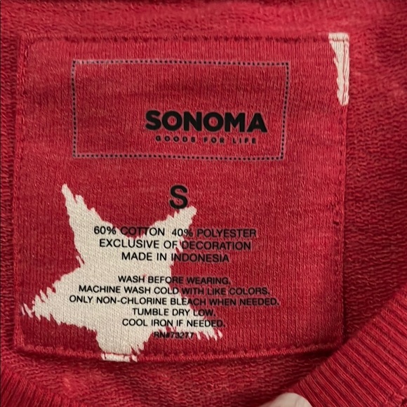 Sonoma pink with white stars jersey style top - Picture 2 of 5